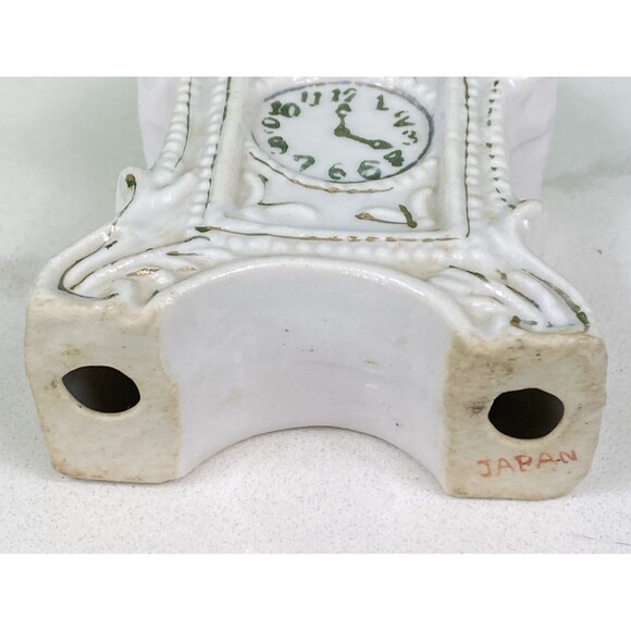 Vintage H Kato 3.5" Mantel Clock Ceramic Porcelain Figurine Made In Japan - Picture 6 of 7